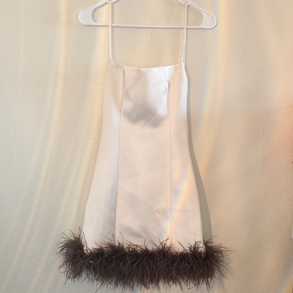 ZARA Feather Satin Dress
